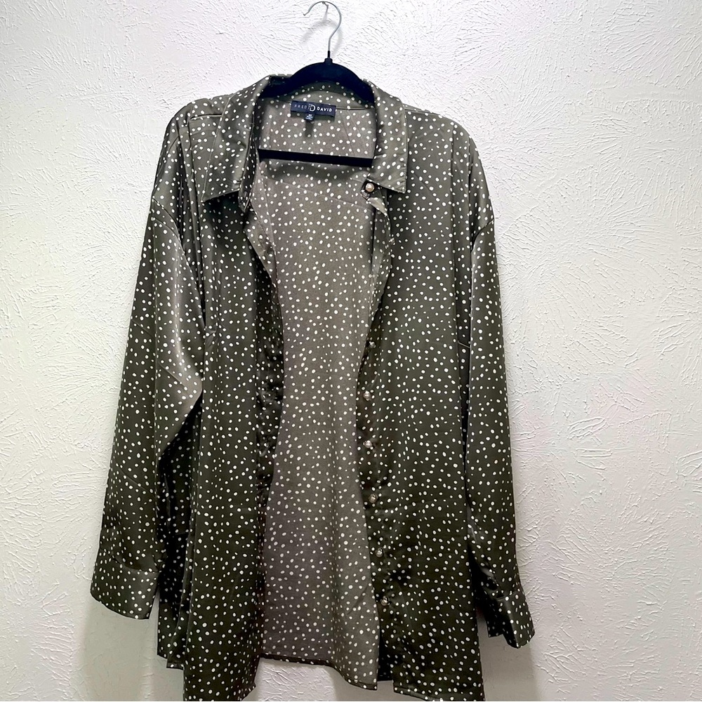 Fred David Polka Dot Blouse 3X